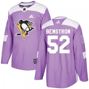 Men's Adidas Pittsburgh Penguins Emil Bemstrom Purple Fights Cancer Practice Jersey - Authentic