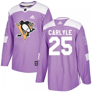 Men's Adidas Pittsburgh Penguins Randy Carlyle Purple Fights Cancer Practice Jersey - Authentic