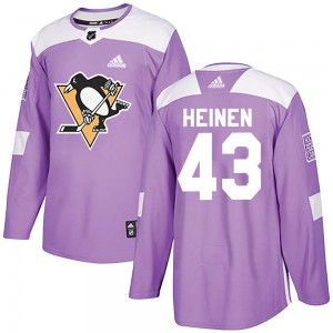 Men's Adidas Pittsburgh Penguins Danton Heinen Purple Fights Cancer Practice Jersey - Authentic