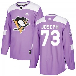Men's Adidas Pittsburgh Penguins Pierre-Olivier Joseph Purple Fights Cancer Practice Jersey - Authentic