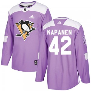 Men's Adidas Pittsburgh Penguins Kasperi Kapanen Purple Fights Cancer Practice Jersey - Authentic