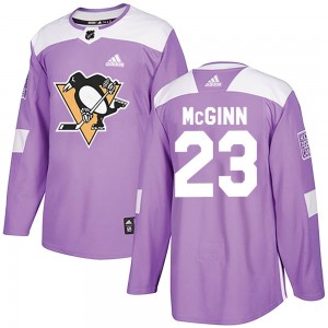 Men's Adidas Pittsburgh Penguins Brock McGinn Purple Fights Cancer Practice Jersey - Authentic