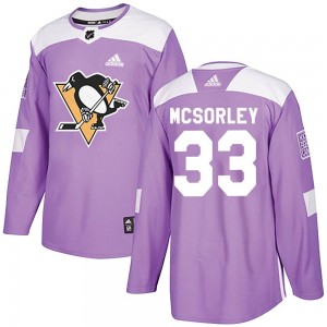 Men's Adidas Pittsburgh Penguins Marty Mcsorley Purple Fights Cancer Practice Jersey - Authentic