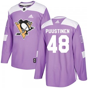 Men's Adidas Pittsburgh Penguins Valtteri Puustinen Purple Fights Cancer Practice Jersey - Authentic