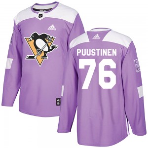 Men's Adidas Pittsburgh Penguins Valtteri Puustinen Purple Fights Cancer Practice Jersey - Authentic