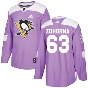 Men's Adidas Pittsburgh Penguins Radim Zohorna Purple Fights Cancer Practice Jersey - Authentic