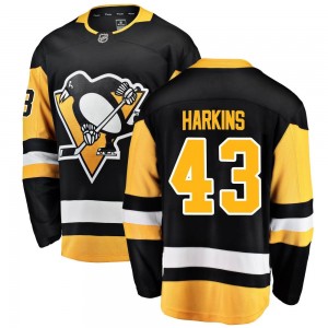 Men's Fanatics Branded Pittsburgh Penguins Jansen Harkins Black Home Jersey - Breakaway
