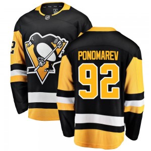 Men's Fanatics Branded Pittsburgh Penguins Vasily Ponomarev Black Home Jersey - Breakaway