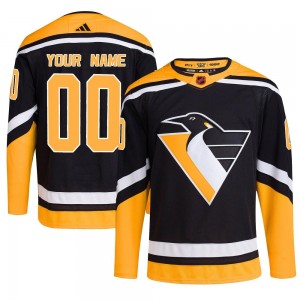 Youth Adidas Pittsburgh Penguins Custom Black Custom Reverse Retro 2.0 Jersey - Authentic