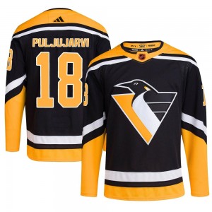 Youth Adidas Pittsburgh Penguins Jesse Puljujarvi Black Reverse Retro 2.0 Jersey - Authentic
