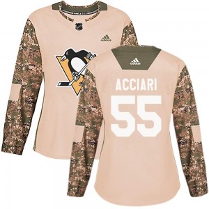 Women's Adidas Pittsburgh Penguins Noel Acciari Camo Veterans Day Practice Jersey - Authentic