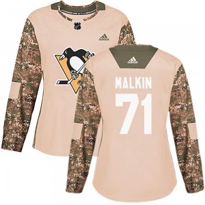 Women's Adidas Pittsburgh Penguins Evgeni Malkin Camo Veterans Day Practice Jersey - Authentic