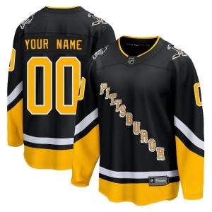 Men's Fanatics Branded Pittsburgh Penguins Custom Black Custom 2021/22 Alternate Breakaway Player Jersey - Premier