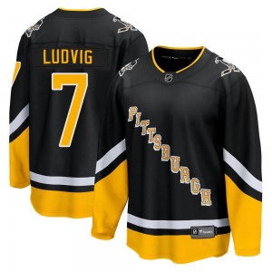 Men's Fanatics Branded Pittsburgh Penguins John Ludvig Black 2021/22 Alternate Breakaway Player Jersey - Premier