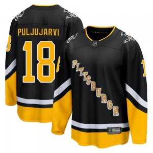 Men's Fanatics Branded Pittsburgh Penguins Jesse Puljujarvi Black 2021/22 Alternate Breakaway Player Jersey - Premier