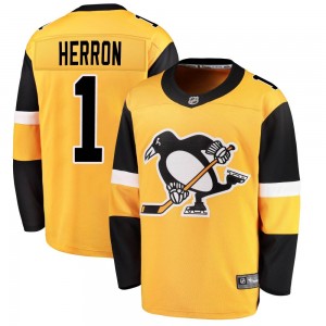 Youth Fanatics Branded Pittsburgh Penguins Denis Herron Gold Alternate Jersey - Breakaway