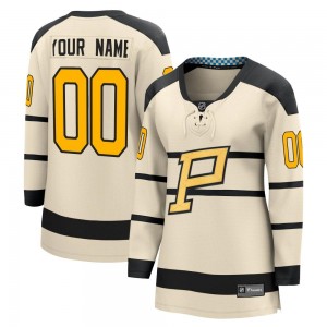 Women's Fanatics Branded Pittsburgh Penguins Custom Cream Custom 2023 Winter Classic Jersey -