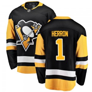 Youth Fanatics Branded Pittsburgh Penguins Denis Herron Black Home Jersey - Breakaway