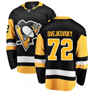 Youth Fanatics Branded Pittsburgh Penguins Lukas Svejkovsky Black Home Jersey - Breakaway