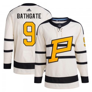 Youth Adidas Pittsburgh Penguins Andy Bathgate Cream 2023 Winter Classic Jersey - Authentic