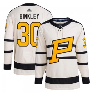 Youth Adidas Pittsburgh Penguins Les Binkley Cream 2023 Winter Classic Jersey - Authentic