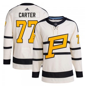 Youth Adidas Pittsburgh Penguins Jeff Carter Cream 2023 Winter Classic Jersey - Authentic