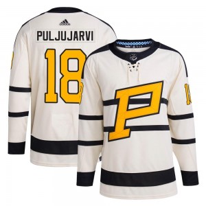 Youth Adidas Pittsburgh Penguins Jesse Puljujarvi Cream 2023 Winter Classic Jersey - Authentic