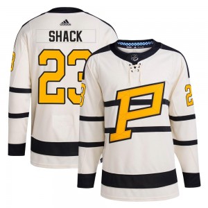 Youth Adidas Pittsburgh Penguins Eddie Shack Cream 2023 Winter Classic Jersey - Authentic
