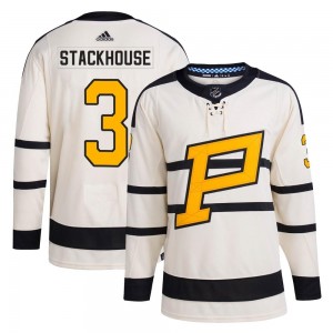 Youth Adidas Pittsburgh Penguins Ron Stackhouse Cream 2023 Winter Classic Jersey - Authentic