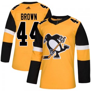 Youth Adidas Pittsburgh Penguins Rob Brown Gold Alternate Jersey - Authentic