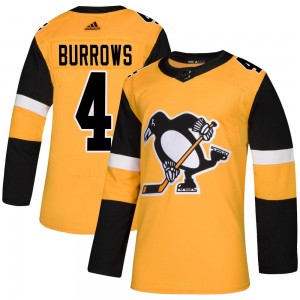 Youth Adidas Pittsburgh Penguins Dave Burrows Gold Alternate Jersey - Authentic
