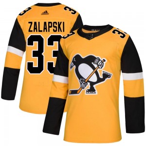 Youth Adidas Pittsburgh Penguins Zarley Zalapski Gold Alternate Jersey - Authentic