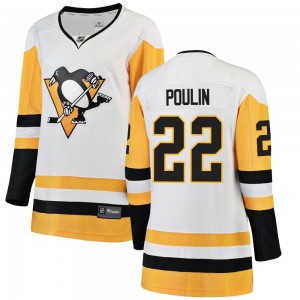 Women's Fanatics Branded Pittsburgh Penguins Sam Poulin White Away Jersey - Breakaway