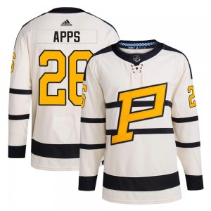 Men's Adidas Pittsburgh Penguins Syl Apps Cream 2023 Winter Classic Jersey - Authentic