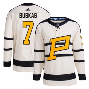 Men's Adidas Pittsburgh Penguins Rod Buskas Cream 2023 Winter Classic Jersey - Authentic