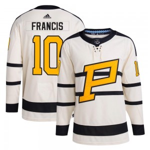 Men's Adidas Pittsburgh Penguins Ron Francis Cream 2023 Winter Classic Jersey - Authentic