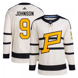 Men's Adidas Pittsburgh Penguins Mark Johnson Cream 2023 Winter Classic Jersey - Authentic