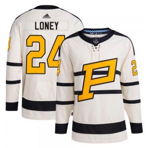 Men's Adidas Pittsburgh Penguins Troy Loney Cream 2023 Winter Classic Jersey - Authentic