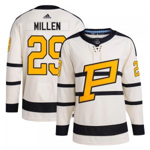 Men's Adidas Pittsburgh Penguins Greg Millen Cream 2023 Winter Classic Jersey - Authentic