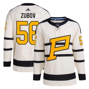 Men's Adidas Pittsburgh Penguins Sergei Zubov Cream 2023 Winter Classic Jersey - Authentic
