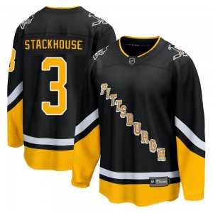 Youth Fanatics Branded Pittsburgh Penguins Ron Stackhouse Black 2021/22 Alternate Breakaway Player Jersey - Premier