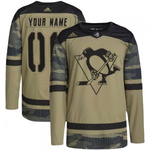 Men's Adidas Pittsburgh Penguins Custom Camo Custom Military Appreciation Practice Jersey - Authentic
