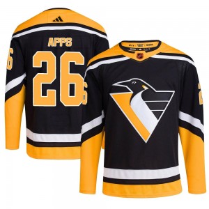 Men's Adidas Pittsburgh Penguins Syl Apps Black Reverse Retro 2.0 Jersey - Authentic