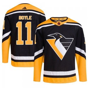 Men's Adidas Pittsburgh Penguins Brian Boyle Black Reverse Retro 2.0 Jersey - Authentic