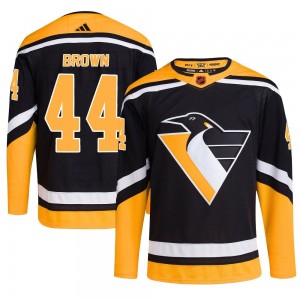 Men's Adidas Pittsburgh Penguins Rob Brown Black Reverse Retro 2.0 Jersey - Authentic