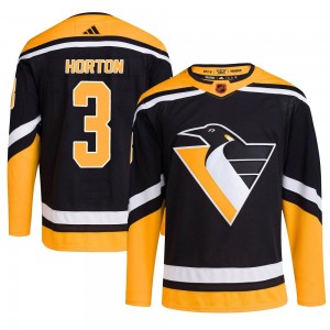 Men's Adidas Pittsburgh Penguins Tim Horton Black Reverse Retro 2.0 Jersey - Authentic