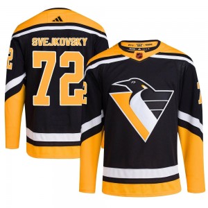 Men's Adidas Pittsburgh Penguins Lukas Svejkovsky Black Reverse Retro 2.0 Jersey - Authentic