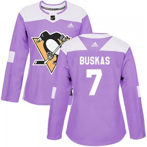 Women's Adidas Pittsburgh Penguins Rod Buskas Purple Fights Cancer Practice Jersey - Authentic