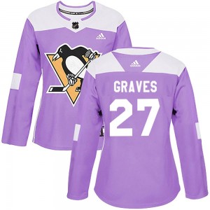Women's Adidas Pittsburgh Penguins Ryan Graves Purple Fights Cancer Practice Jersey - Authentic