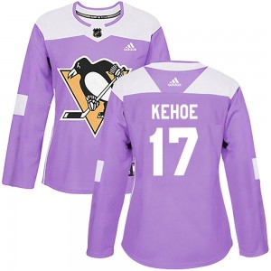 Women's Adidas Pittsburgh Penguins Rick Kehoe Purple Fights Cancer Practice Jersey - Authentic
